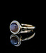 W. de Vaal 14 crt Yellow Gold Ring with Moonstone and 0.16crt Diamond Size 18