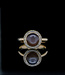 W. de Vaal 14 crt Yellow Gold Ring with Moonstone and 0.16crt Diamond Size 18