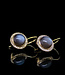 W. de Vaal Yellow gold Earrings with Moonstone and Diamond 0.23crt
