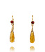 W. de Vaal 14 crt Yellow gold Earrings with Citrine and Spinel