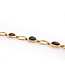 W. de Vaal 14 crt yellow gold bracelet with 5 colourful tourmalines from our own workshop 18cm