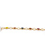 W. de Vaal 14 krt geelgouden armband met 5 kleurrijke toermalijnen uit onze eigen atelier 18cm