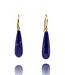 W. de Vaal 14 krt Geelgouden oorbellen met Lupis Lazuli