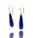 W. de Vaal 14 crt Yellow gold earrings with Lupis Lazuli
