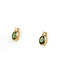 W. de Vaal 14 crt Yellow Gold Earrings with Tourmaline and Diamond