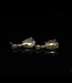 W. de Vaal 14 crt yellow gold earrings with 4.2ct rose and 0.18ct yellow diamonds