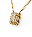 Bloch & Co 18 krt Geelgouden Collier met 0.62ct Emerald Cut Diamant VVS2 en GIA Report + 0,17ct Diamant VVS2