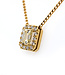 Bloch & Co 18 kt Gelbgold Halskette mit 0,62ct Smaragdschliff Diamant VVS2 und GIA Bericht + 0,17ct Diamant VVS2