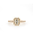 Bloch & Co 18 crt Yellow Gold Ring size 17 with 0.52ct Emerald Cut Diamond and 0.33ct Diamonds