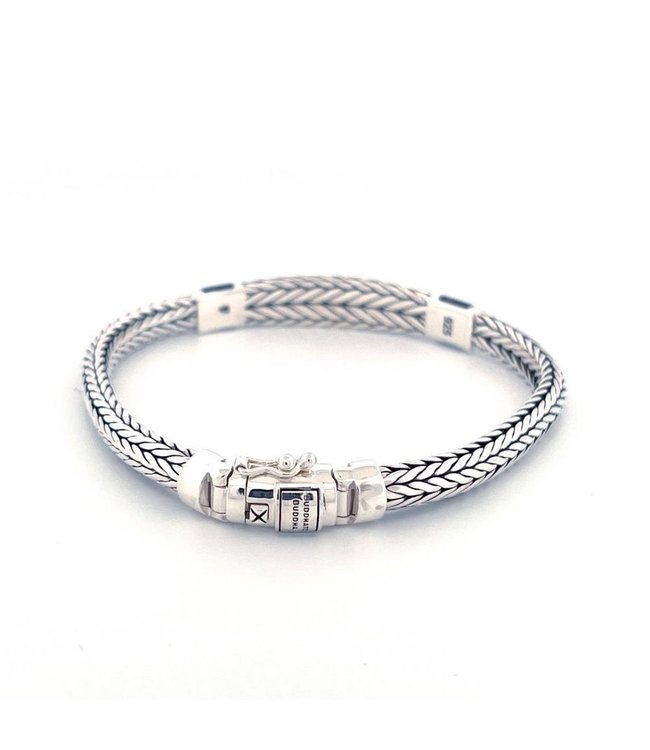 Buddha to Buddha Exclusieve Ellen XS Stone Armband Zilver Tigereye Navy van 925 Sterling Zilver – Gratis Gravure