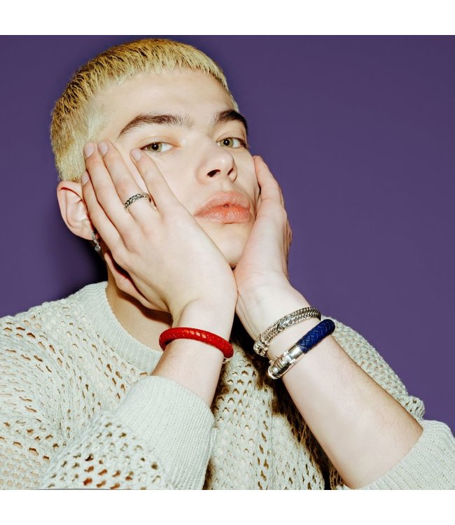 Buddha to Buddha Exclusive Ben Leren Bracelet Navy 925 Sterling Silver – Free Engraving