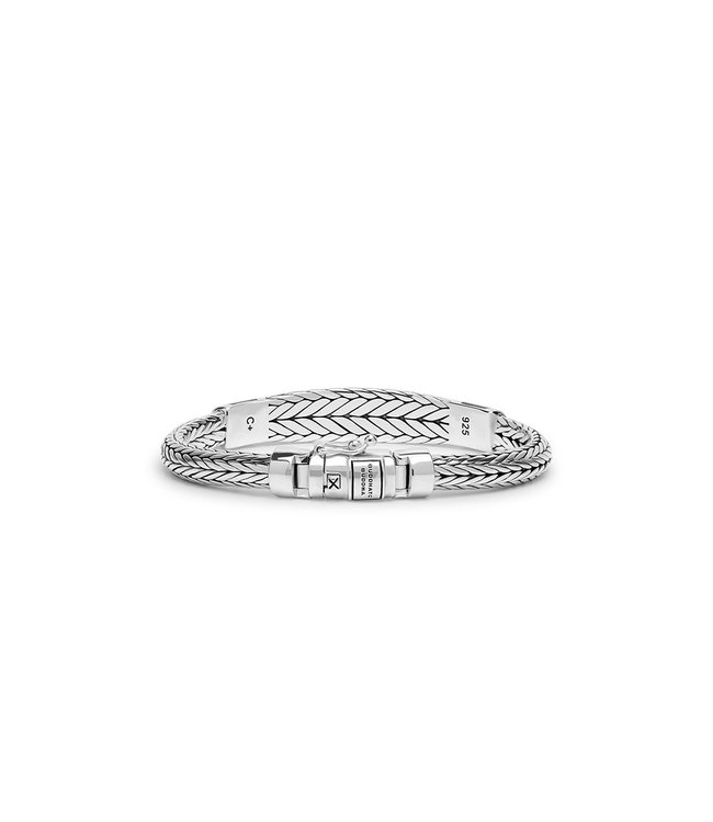 Buddha to Buddha Exclusieve Ellen XS Stone Armband Zilver Tigereye Navy van 925 Sterling Zilver – Gratis Gravure