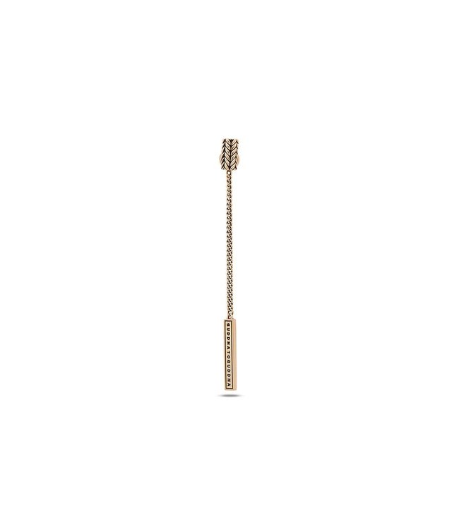 Buddha to Buddha Exclusieve Ellen Gold Earstud 14kt Geelgoud Enkel Stuk van 925 Sterling Zilver – Gratis Gravure