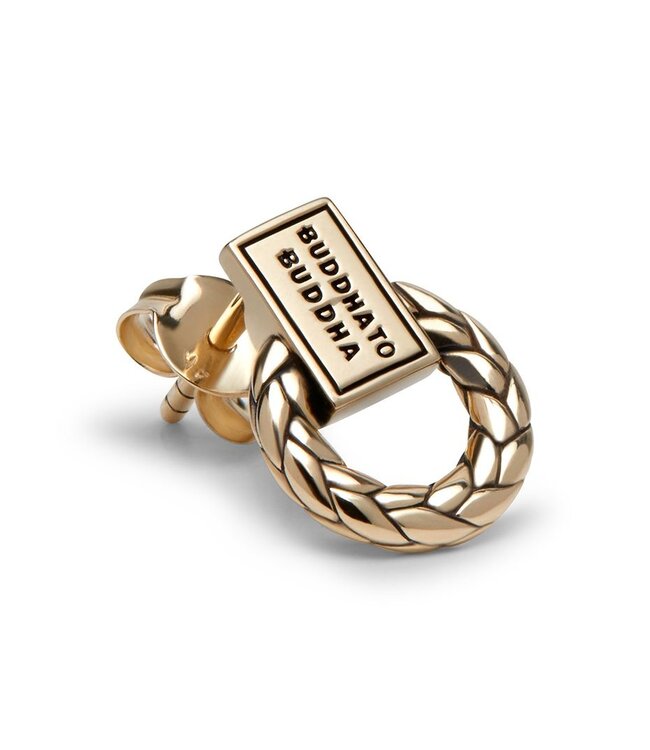 Buddha to Buddha Exclusive George Gouden Oorstud 14kt Geelgoud Enkel Stuk 925 Sterling Silver – Free Engraving