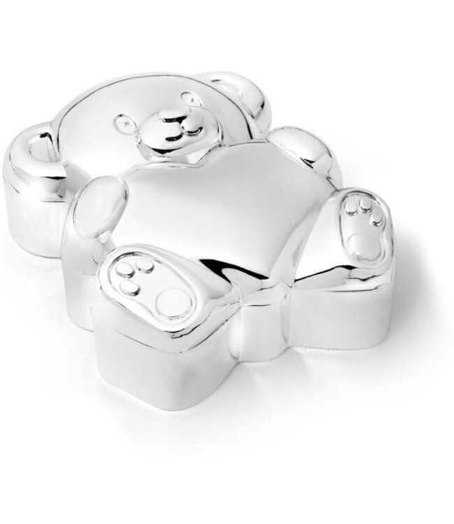 Zilverstad Tooth and Lock of Hair Box Bear with Heart Silver Color