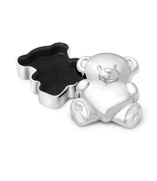 Zilverstad Tooth and Lock of Hair Box Bear with Heart Silver Color