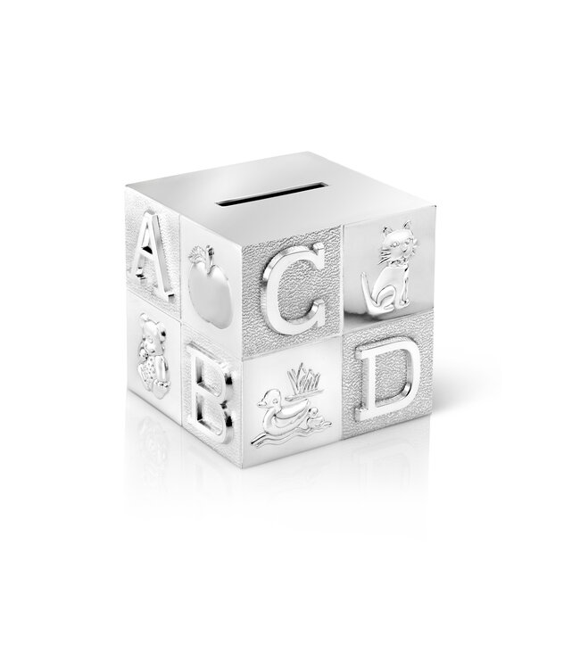Zilverstad Cube Money Box ABC Silver Color 7,5x7,5x7,5cm