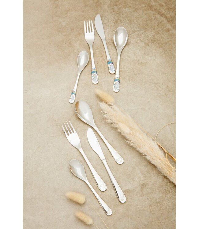 Zilverstad Kinderbestek Eenhoorn, 4-delig - Gratis te graveren