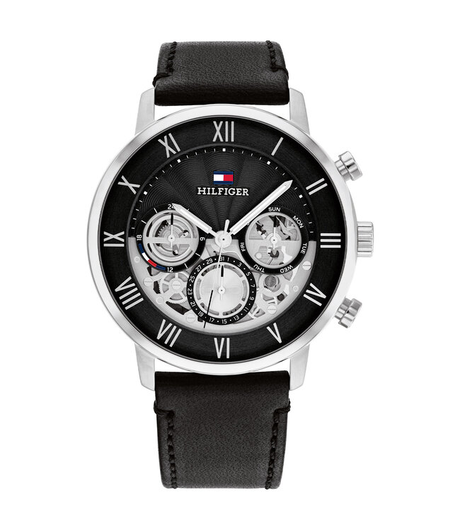 Tommy Hilfiger Uhr Legend Men Schwarz 44mm 5 ATM (regen- und spritzwassergeschützt)