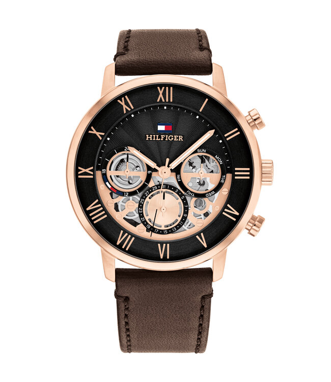 Tommy Hilfiger Uhr Legend Men Schwarz 44mm 5 ATM (regen- und spritzwassergeschützt)