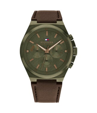 Tommy Hilfiger Horloge Dexter Heren Groen 46mm 5 ATM (Regen- & Spatwaterdicht)