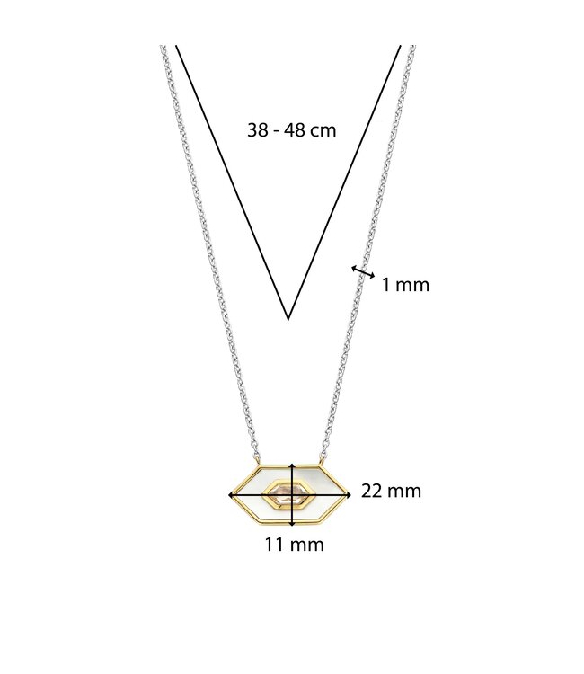 TI SENTO - Milano Collier Zilver gold plated 34039MW