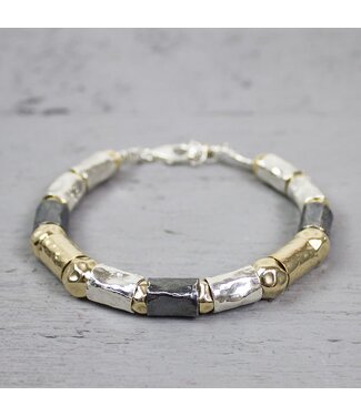 Jeh Jewels Armband silber + goldgefüllt 19cm