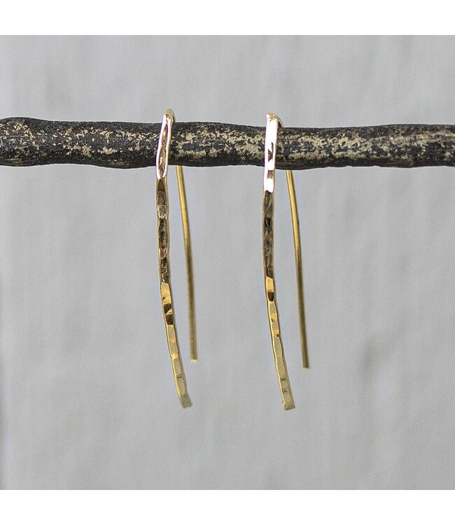 Jeh Jewels Earring long Goldfilled hammered
