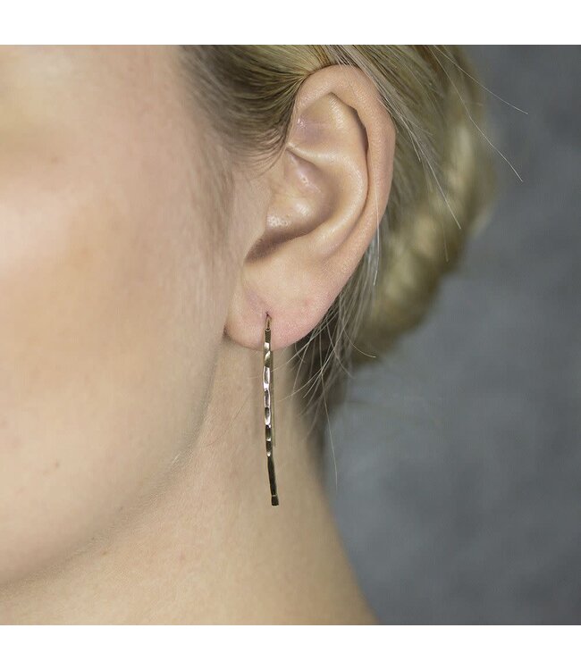 Jeh Jewels Earring long Goldfilled hammered