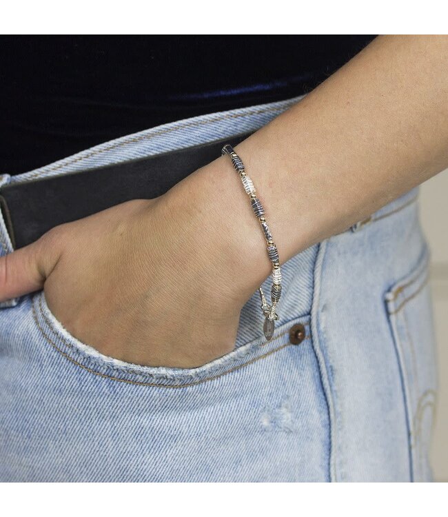 Jeh Jewels Armband zilver wit en oxy + Goud kleurig