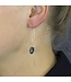Jeh Jewels Piercing-Ohrring Silber vergoldet + Kyanit-Facette