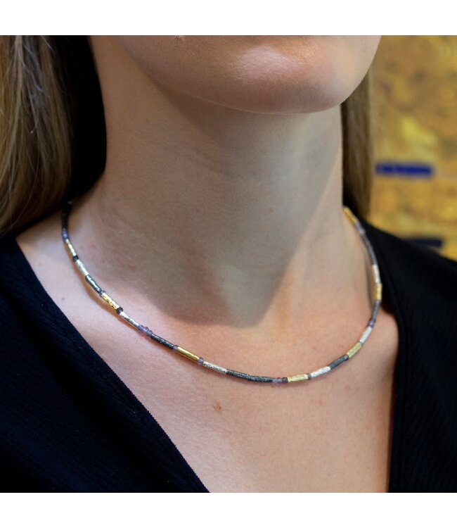 Jeh Jewels Halskette Röhren mit Iolith