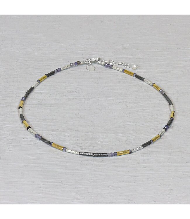 Jeh Jewels Collier buisjes met Ioliet