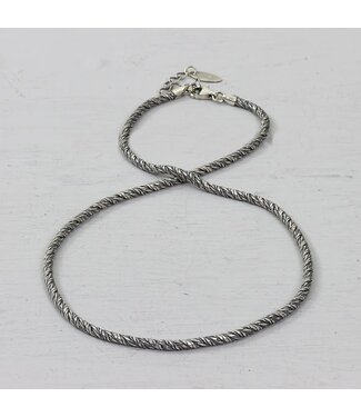 Jeh Jewels Necklace twisted silver oxy 42 cm