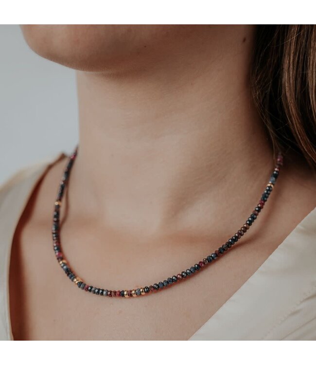 Jeh Jewels Halskette Saphir + Crea Goldgefüllt