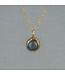 Jeh Jewels Necklace silver plated + pendant gold-plated + Labradorite