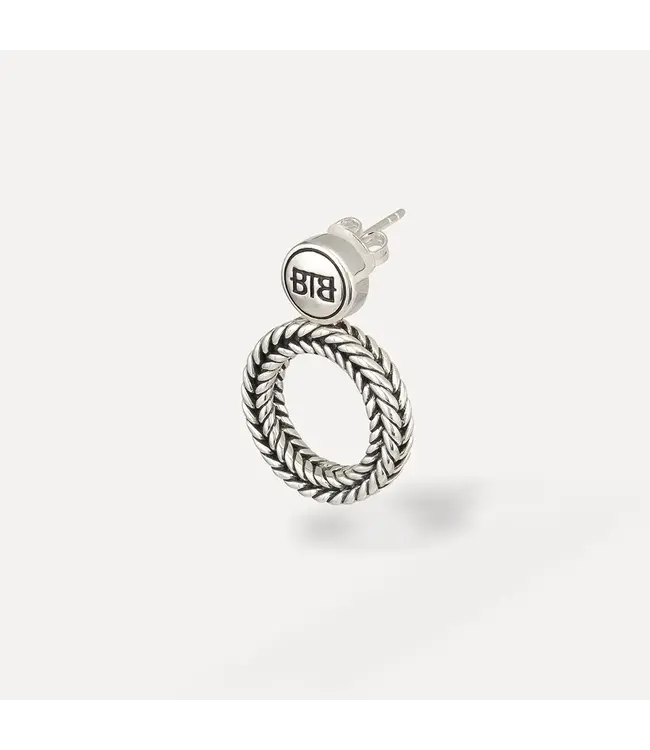 Buddha to Buddha Barbara Round Oorbel Zilver Single Piece