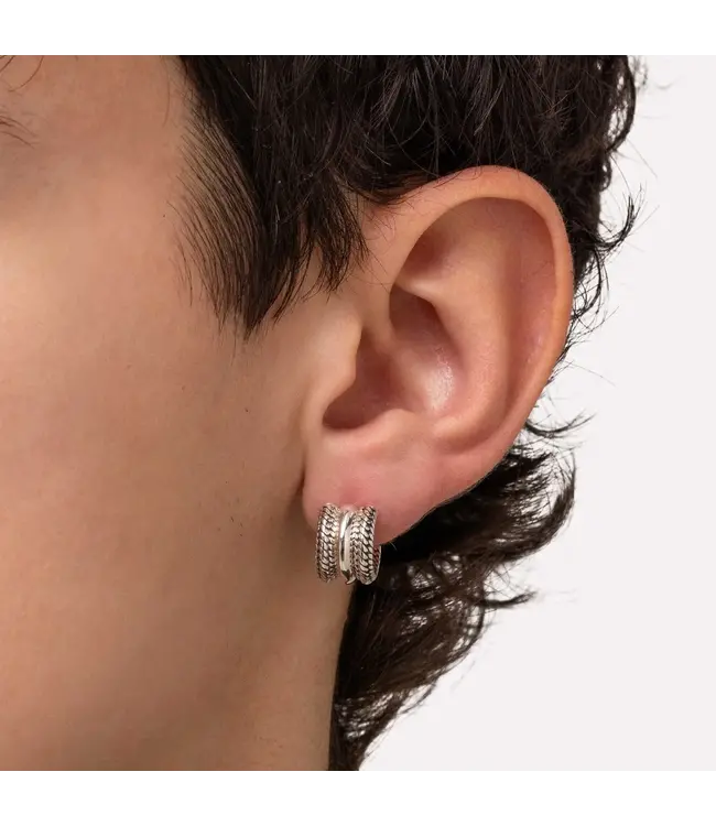 Buddha to Buddha Ben Triple Oorring Zilver Single Piece