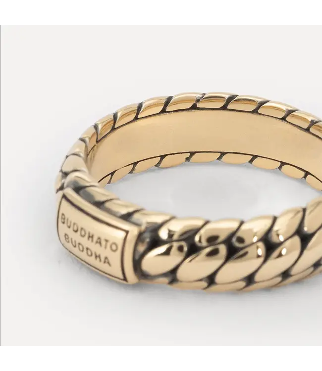 Buddha to Buddha Exclusieve de nieuwe Ben XS Gouden Ring Geelgoud 14kt van 925 Sterling Zilver – Gratis Gravure