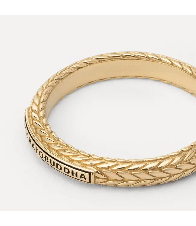 Buddha to Buddha Exclusieve Ellen XS Ring Geelgoud 14kt van 925 Sterling Zilver – Gratis Gravure