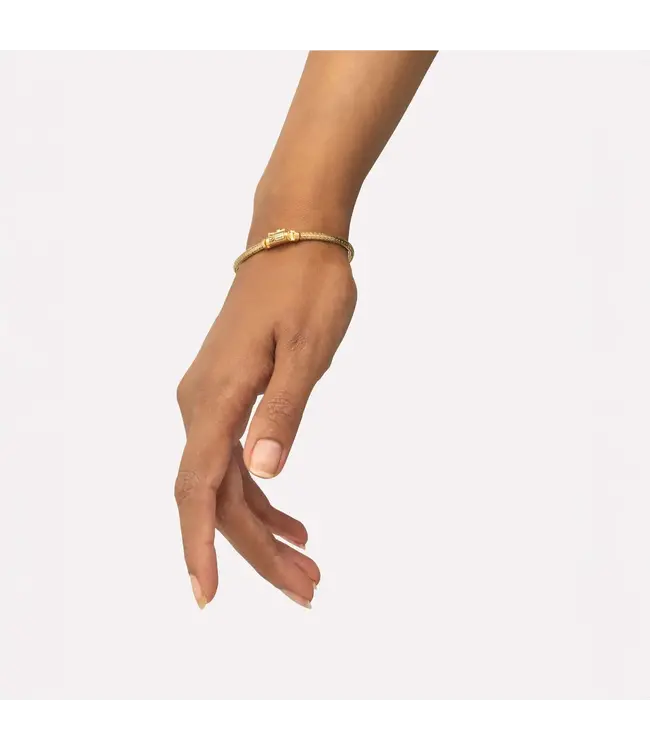 Buddha to Buddha Exklusives Ellen Armband Geelgoud 14kt aus 925er Sterlingsilber – Gratis Gravur