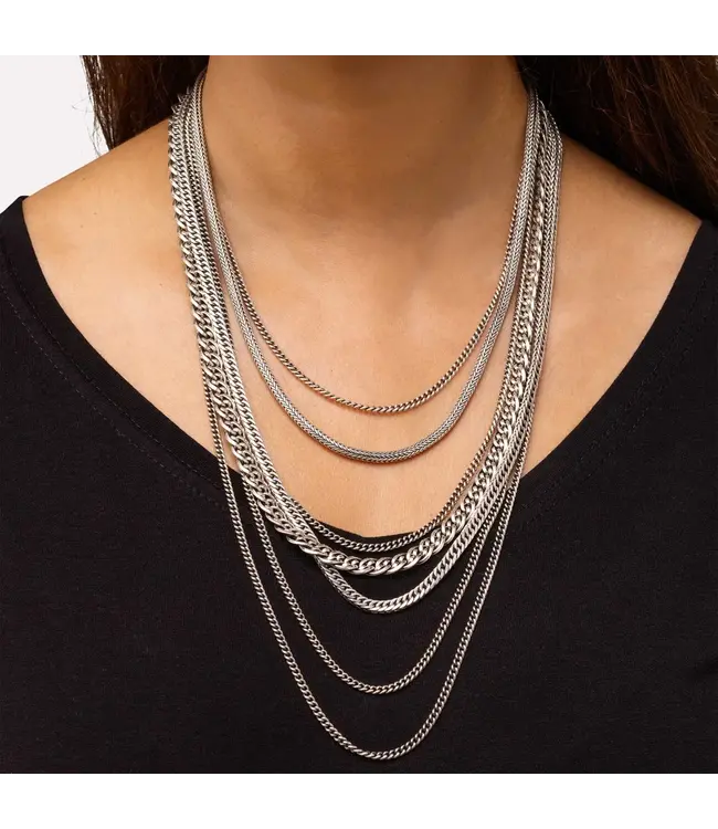 Buddha to Buddha Buddha to Buddha Nathalie Multi Schakel Ketting Zilver