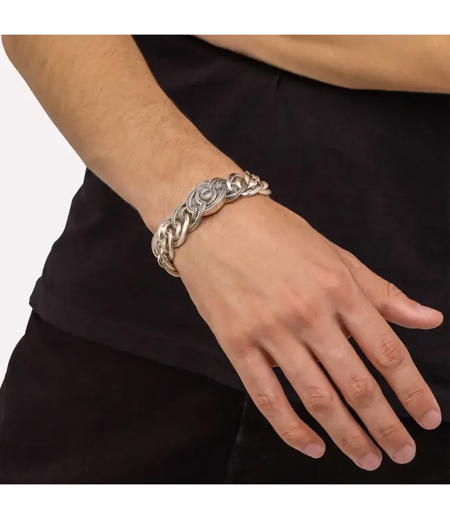 Buddha to Buddha Buddha to Buddha Nathalie Small Texture Armband Zilver