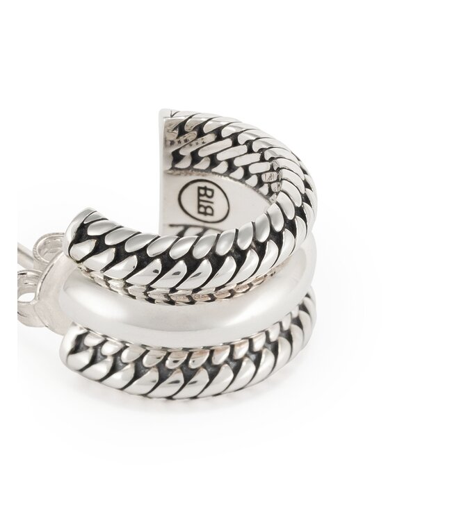 Buddha to Buddha Exclusive Ben Driedubbele Oorbel Silver Enkel Stuk 925 Sterling Silver – Free Engraving