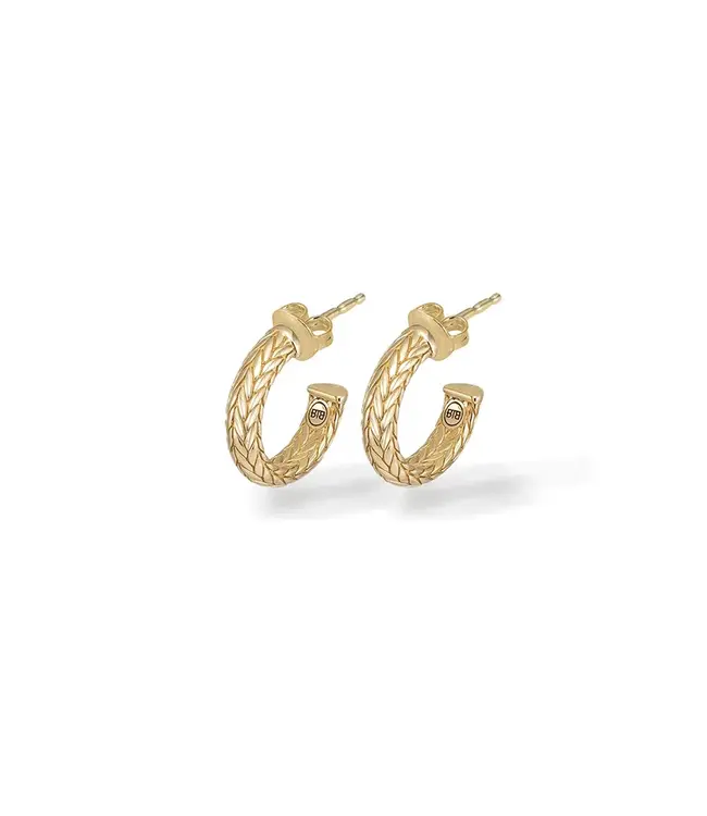 Buddha to Buddha Exclusive Ellen XS Creole Gouden Oorbellen Geelgoud 14kt 925 Sterling Silver – Free Engraving