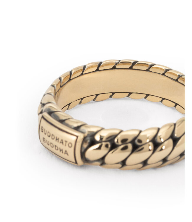 Buddha to Buddha Exclusieve de nieuwe Ben XS Gouden Ring Geelgoud 14kt van 925 Sterling Zilver – Gratis Gravure