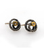 Arior Barcelona Zoom texture gold & silver Br round earring 2 Brillant 0.015crt