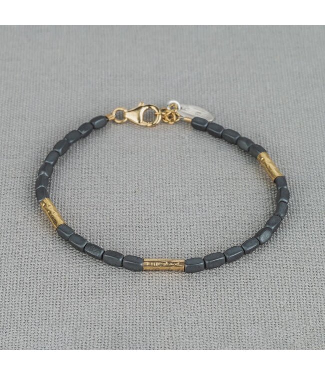 Jeh Jewels Armband Goldfilled + Hematiet