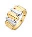 Excellent Jewelry Brede bicolor gouden ring met uniek design.