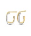 Excellent Jewelry Bicolor gouden oorringen met rechthoekig design.